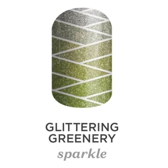 Jamberry Glittering Greenery Nail Wraps Half Sheet - Picture 1 of 3